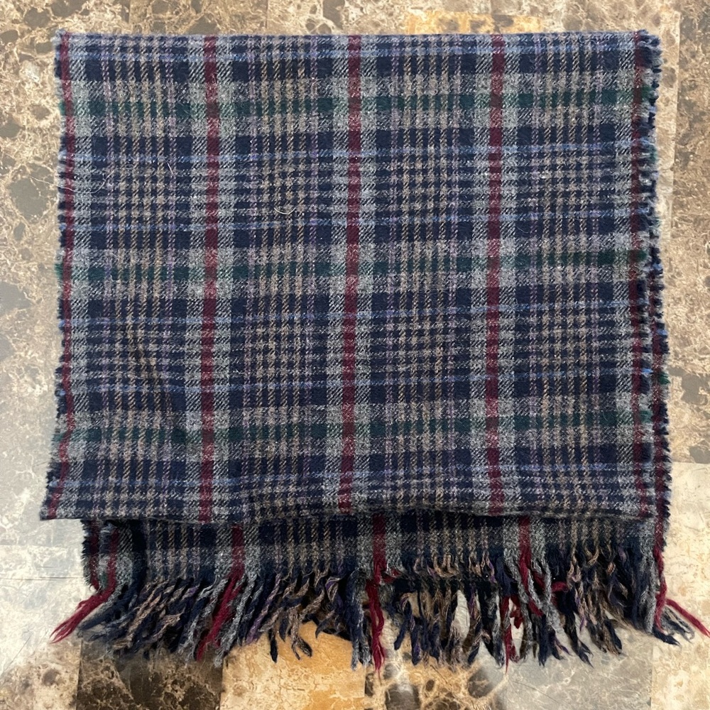 Pendleton Tartan Scarf - 100% Virgin Wool Navy, Forest, Burgundy